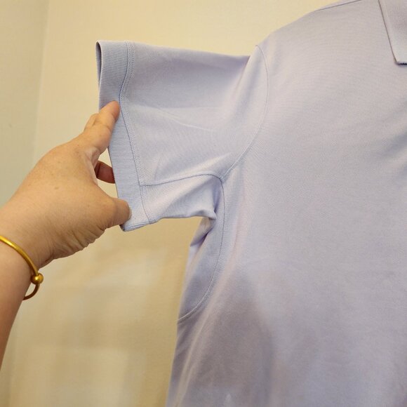 Lululemon Polo Shirt Purple Men M Golf Stretch Short Sleeve Cotton Blnd Sporty - Picture 7 of 14